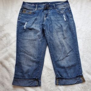 Vigoss women's 7 Capri blue soft Jeans knee length